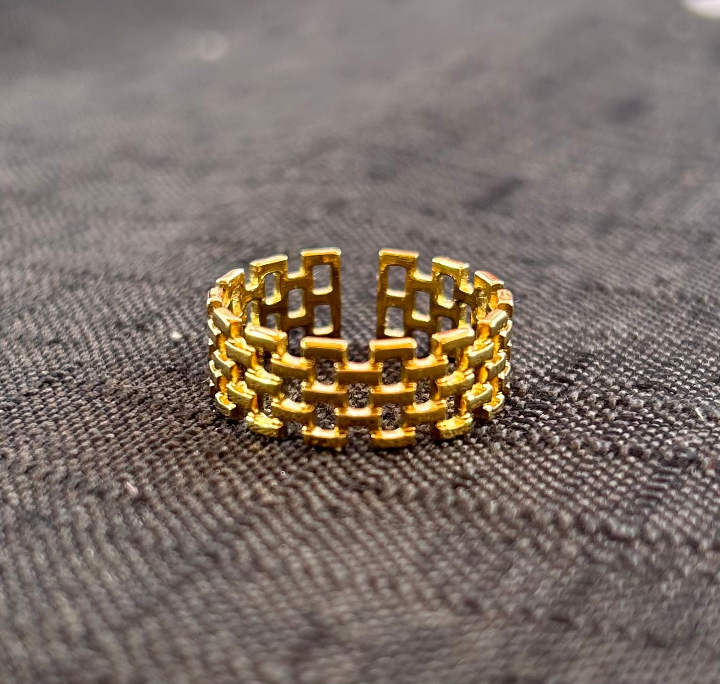 Anello a quadretti in acciaio regolabile