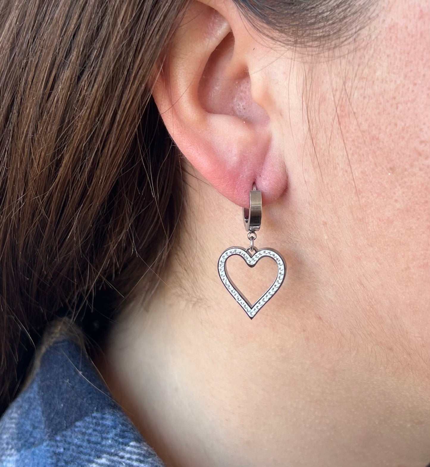 Orecchini cuore in acciaio
