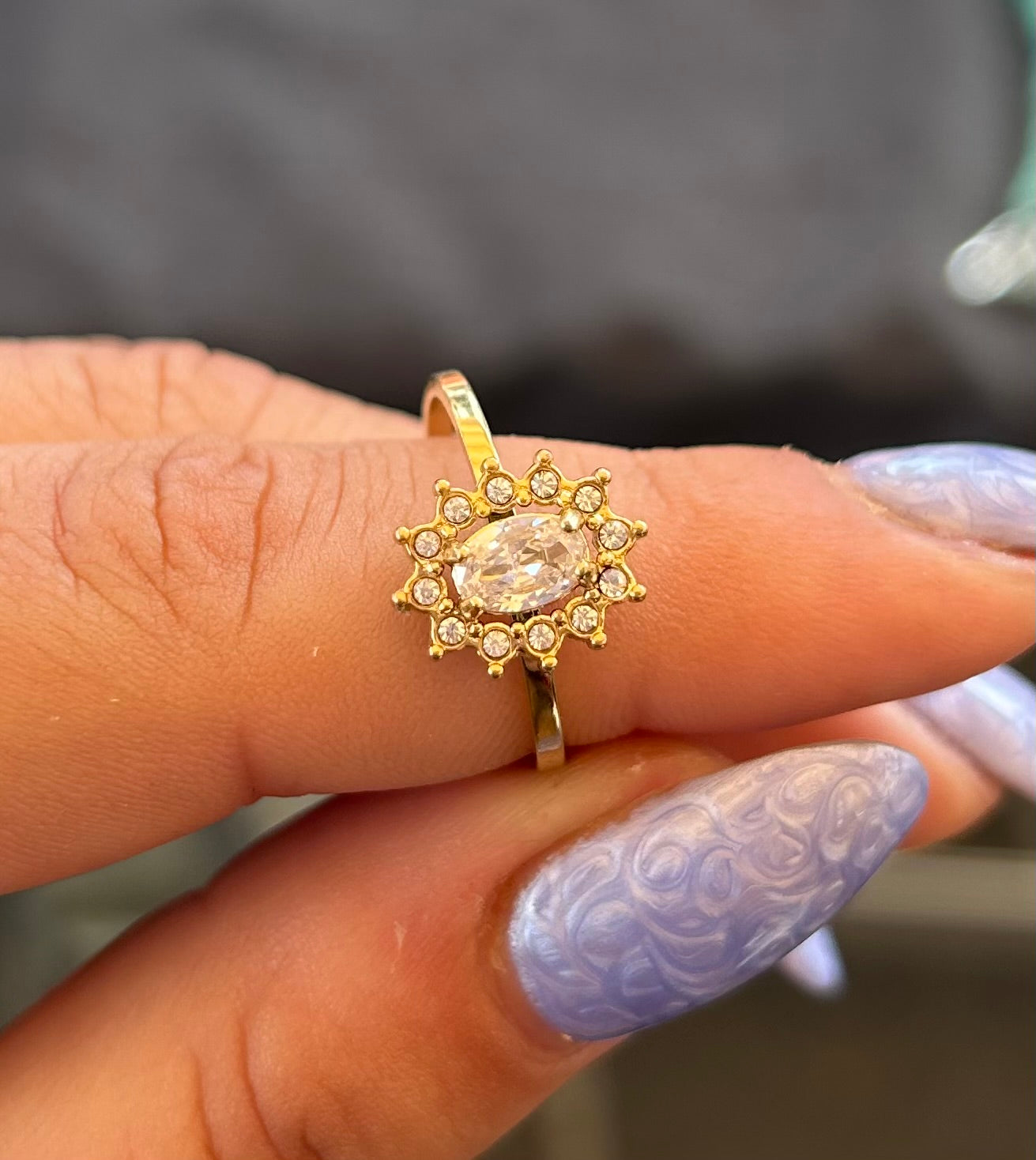 Anello sunshine in acciaio regolabile