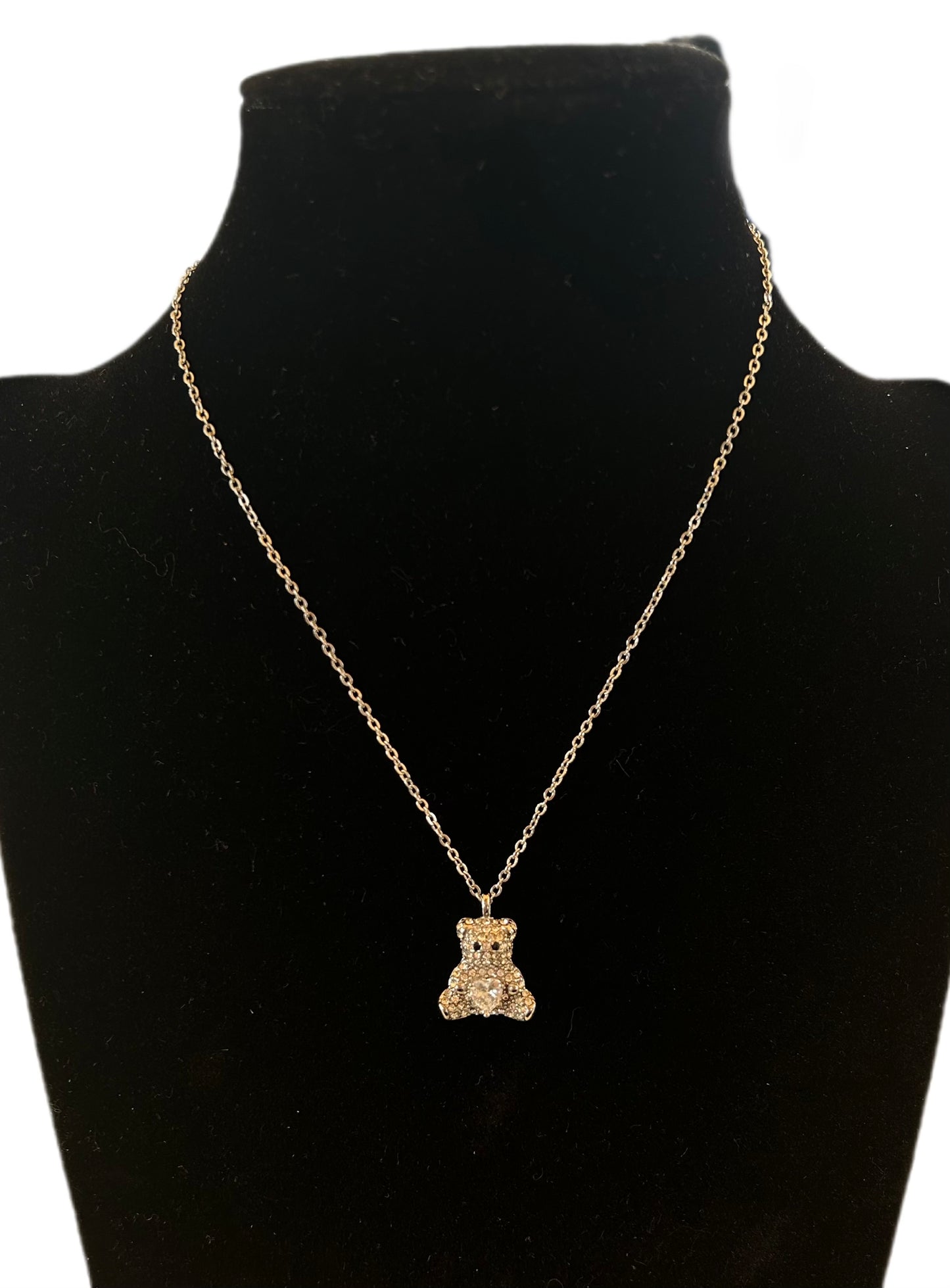 Collana teddy con strass in acciaio