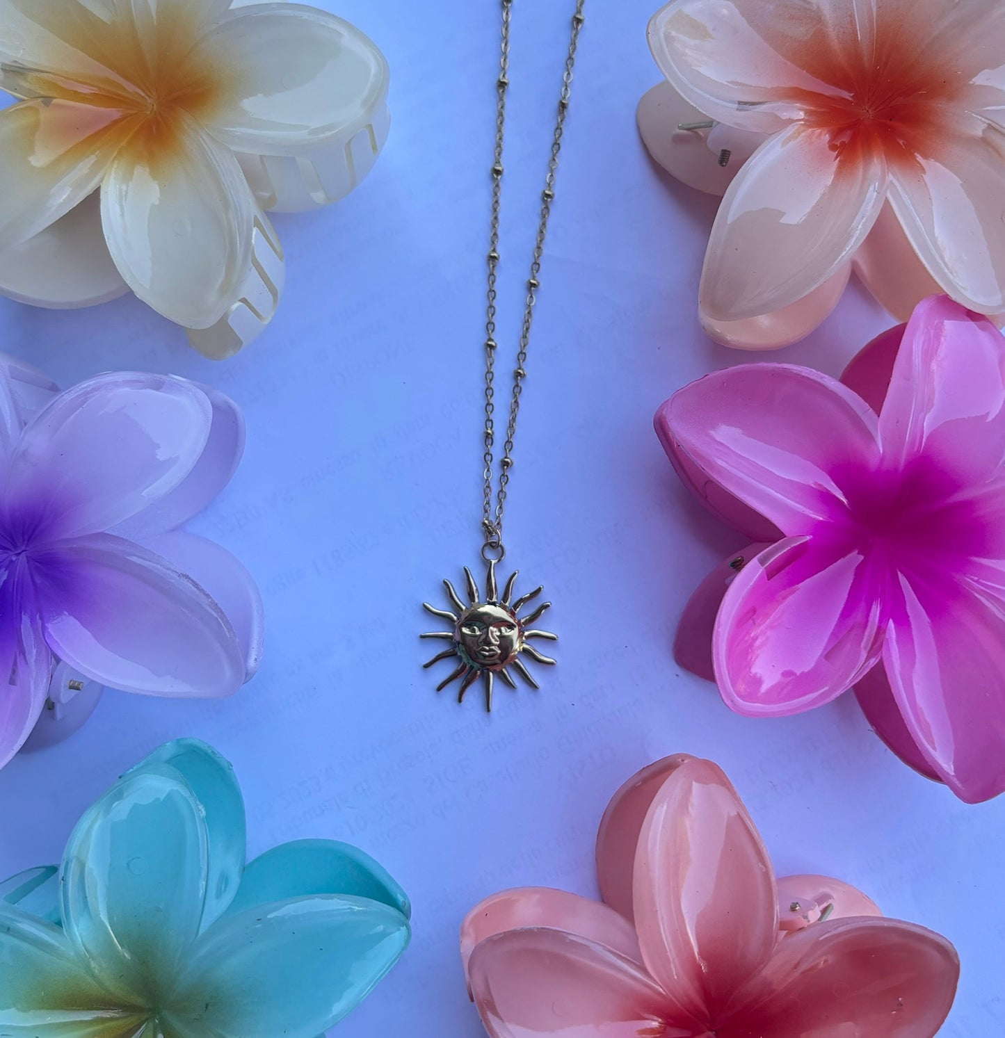 Collana sunshine in acciaio color oro