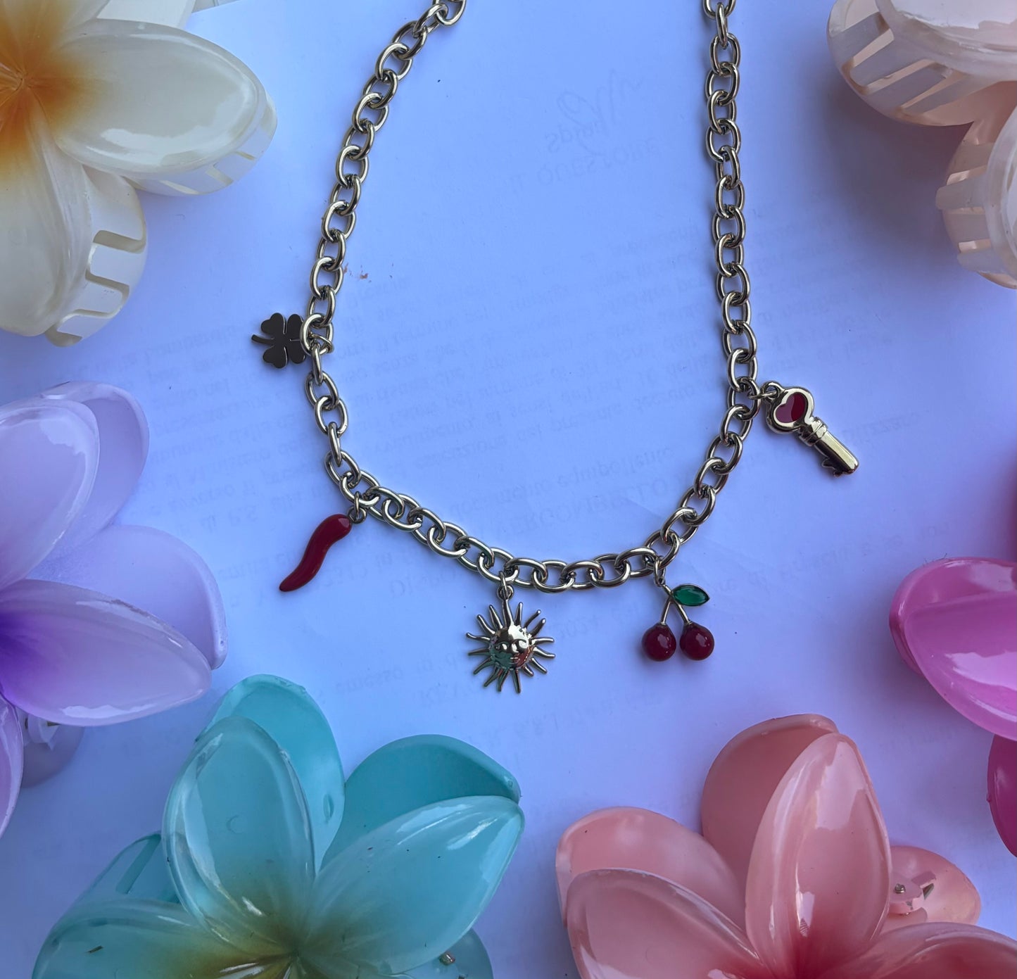 Collana Lucky in acciaio color oro
