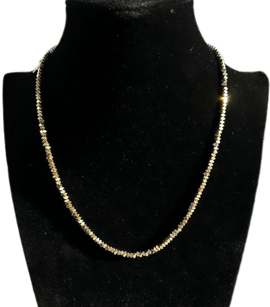 Collana shine in acciaio color oro