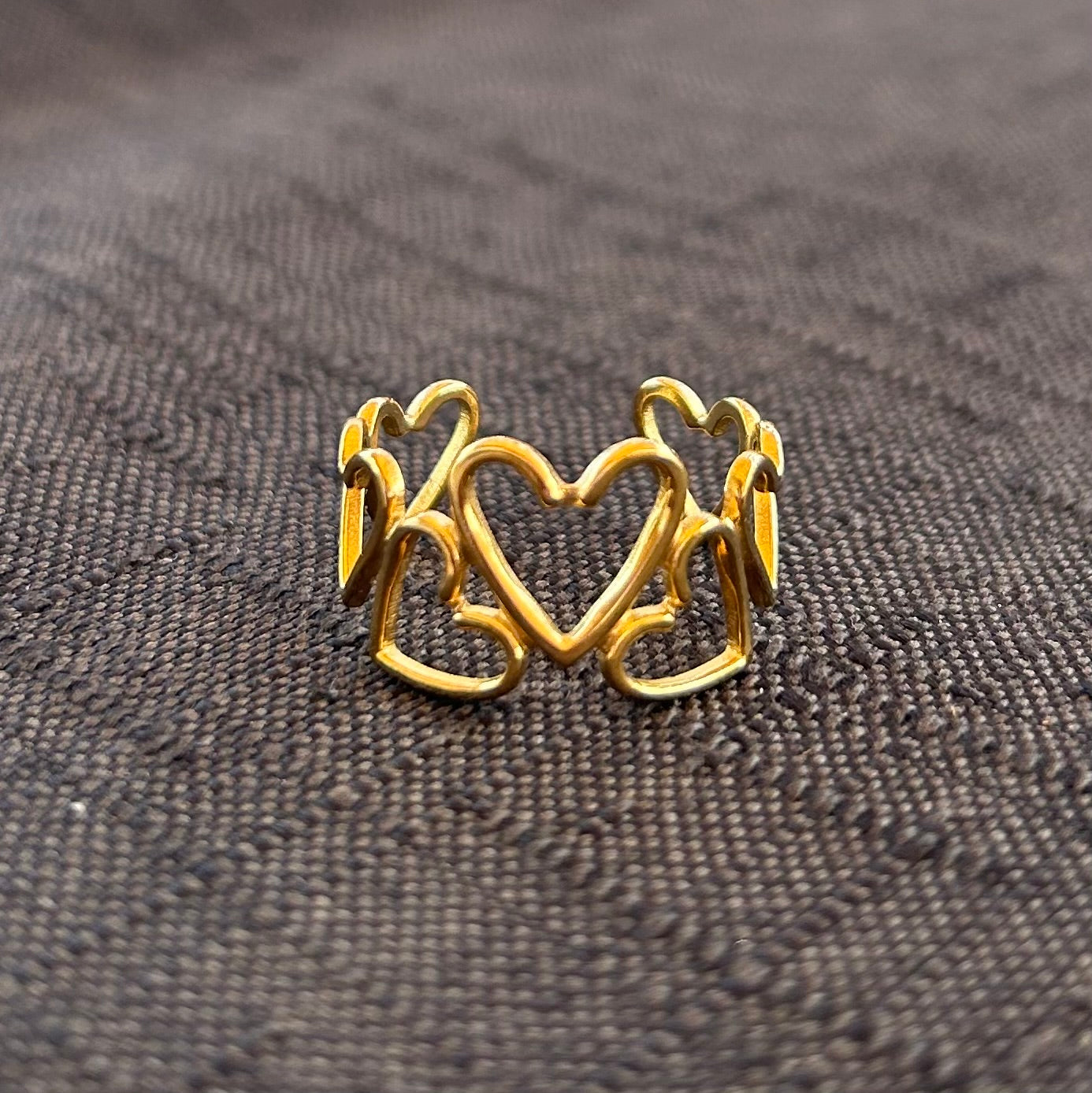 Anello cuori in acciaio regolabile