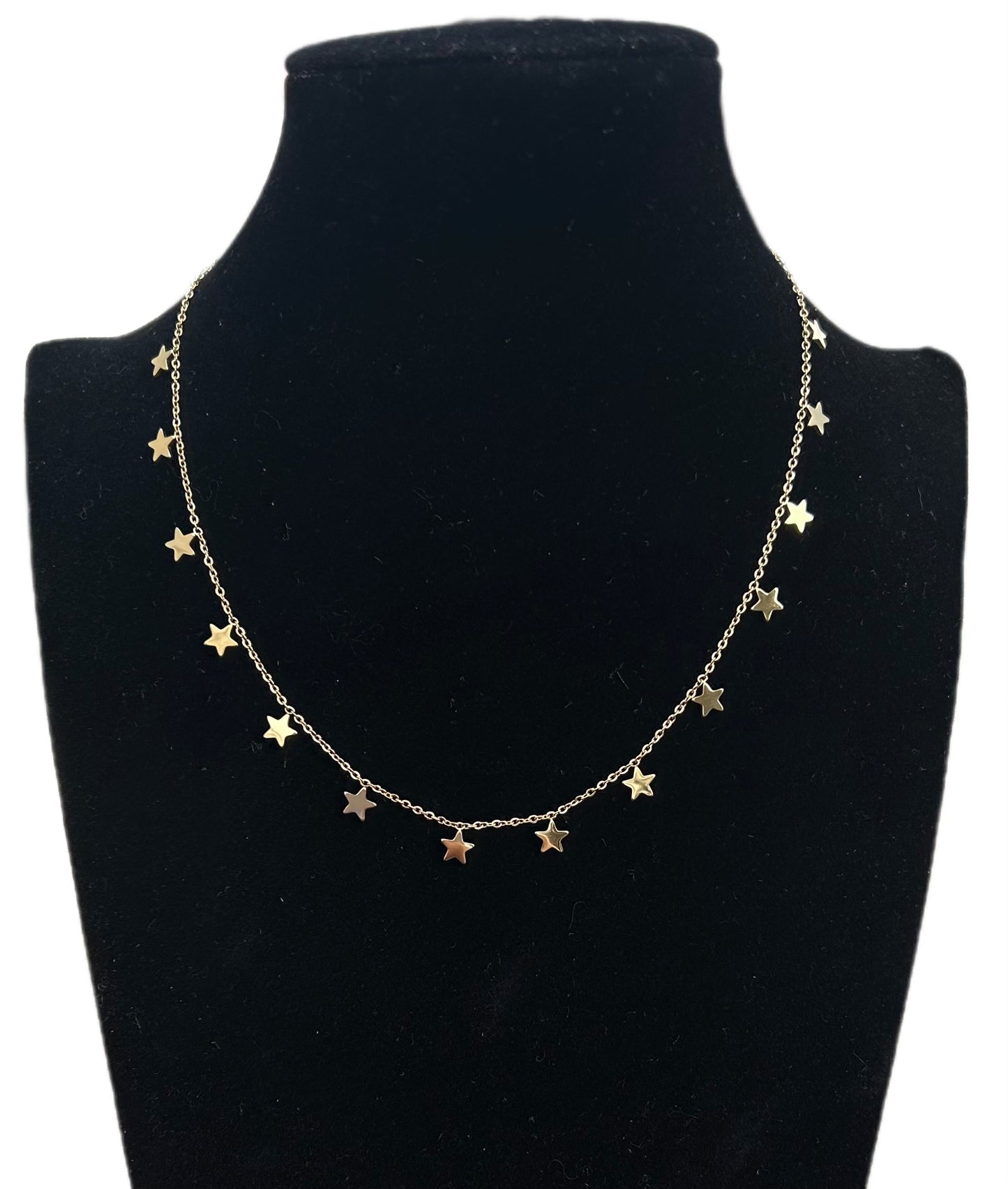 Collana con stelline oro in acciaio