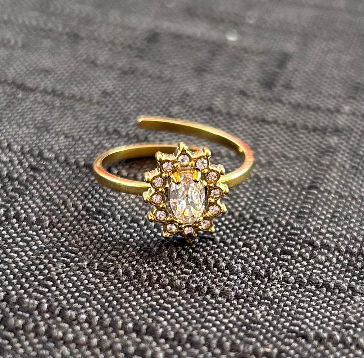 Anello sunshine in acciaio regolabile
