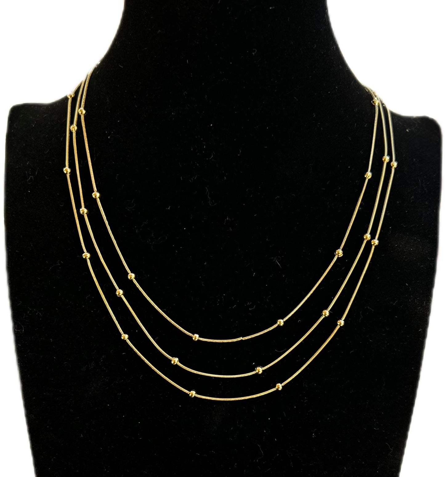 Collana a tre fili oro in acciaio