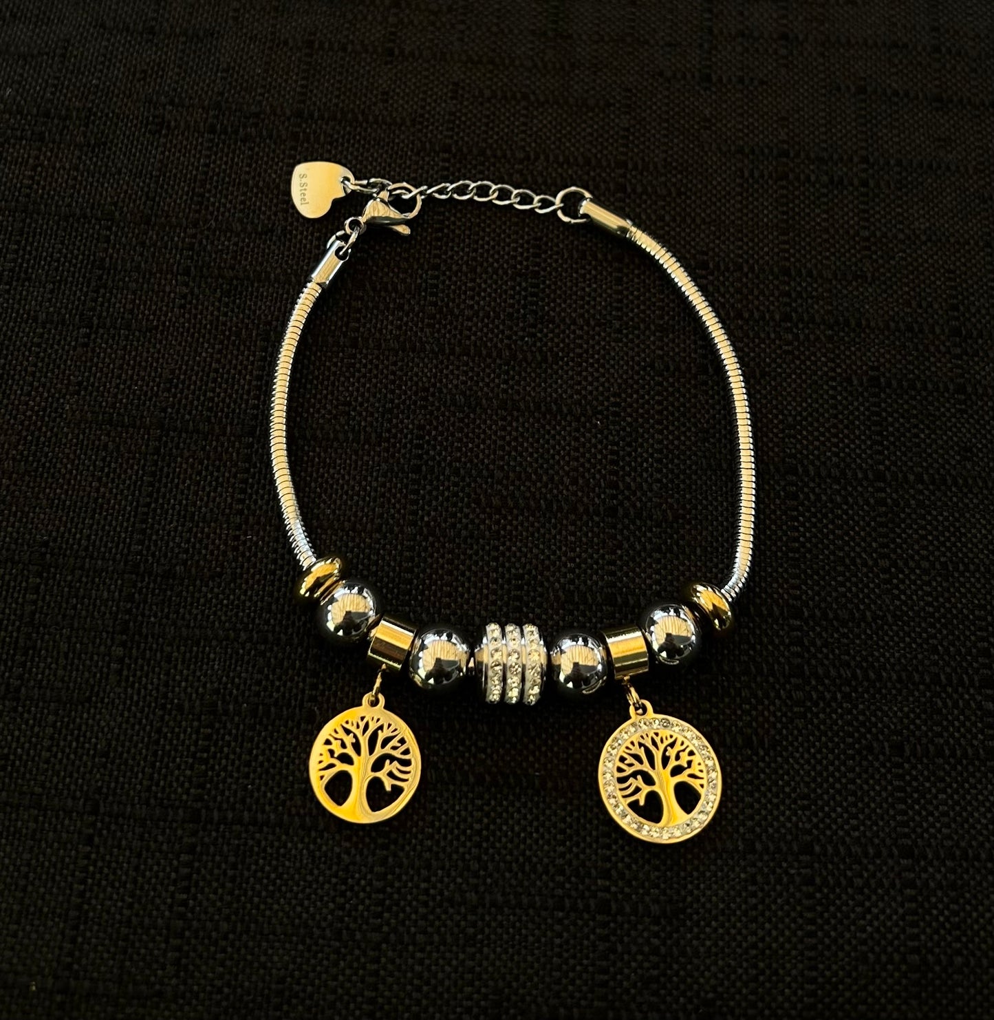 Bracciale charmes in acciaio