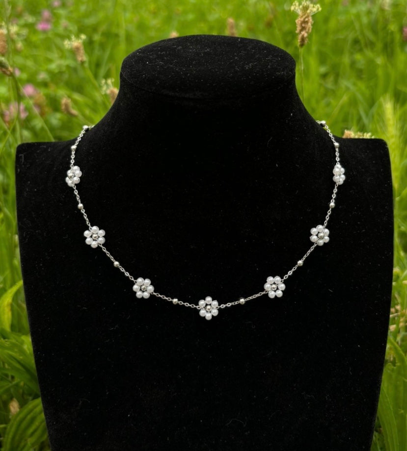 Collana margherite in acciaio